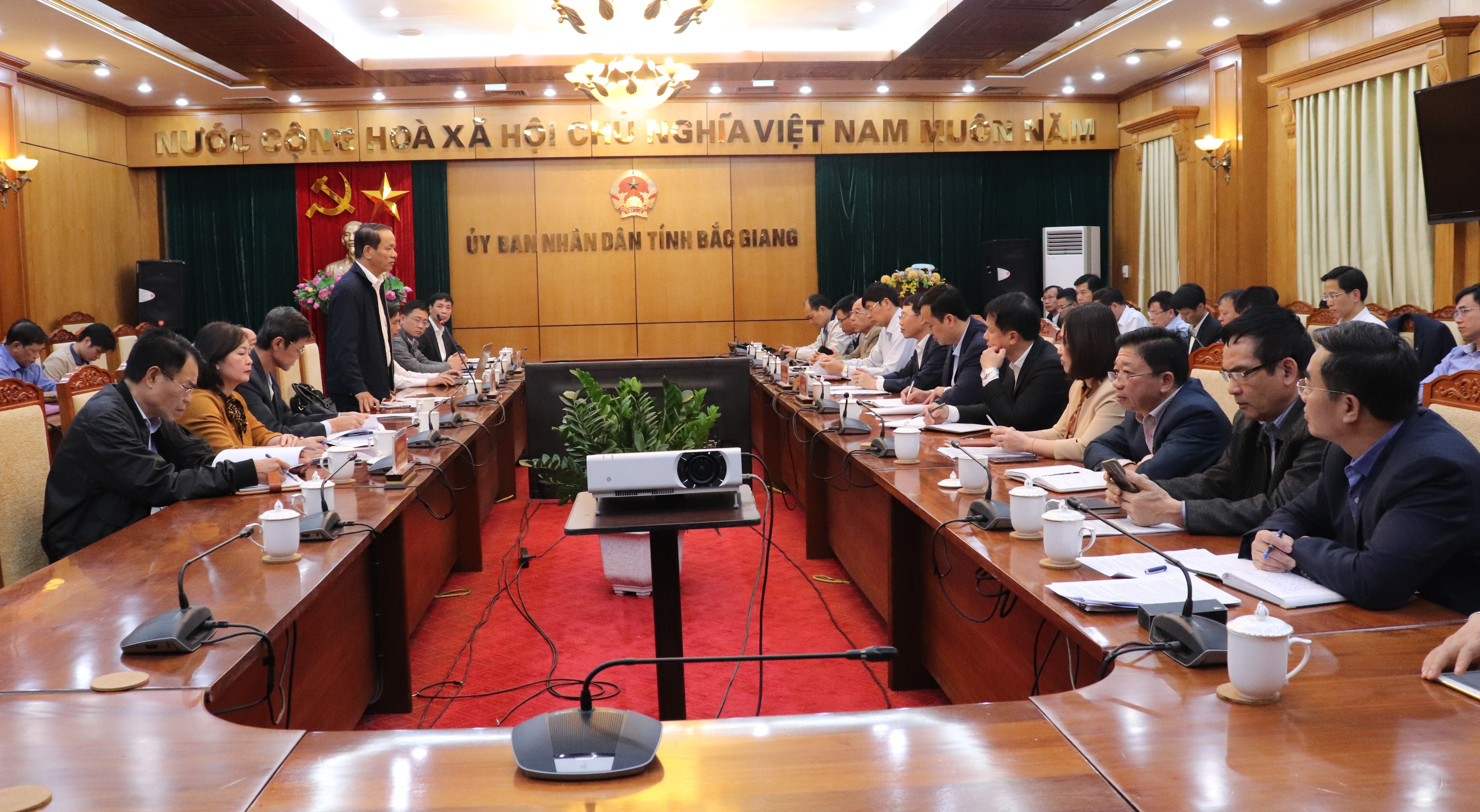 Toàn cảnh buổi công bố Kết luận thanh tra của Thanh tra Chính phủ tại UBND tỉnh Bắc Giang hồi tháng 12/2020. (Ảnh minh hoạ - Minh Nguyệt)